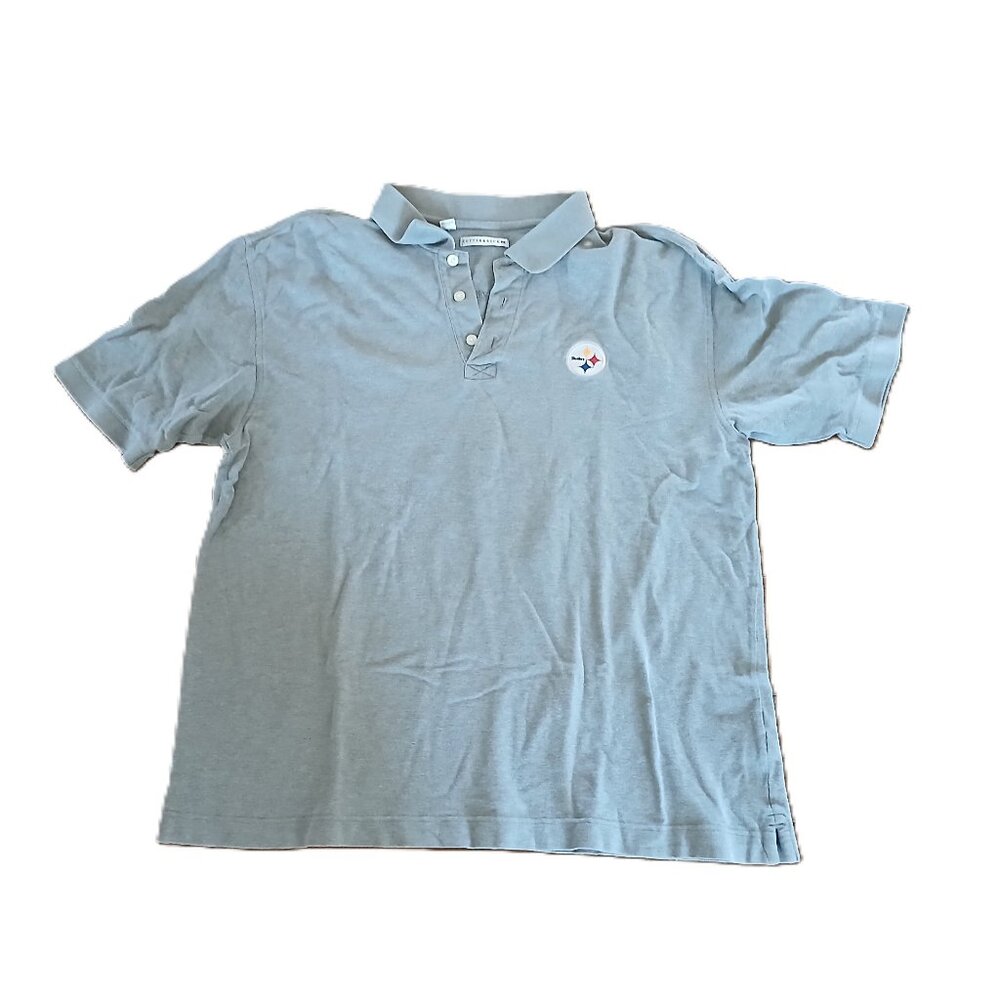 Pittsburgh Steelers Cutter & Buck Polo Shirt Men’s XL Gray NFL Golf Shirt Cotton